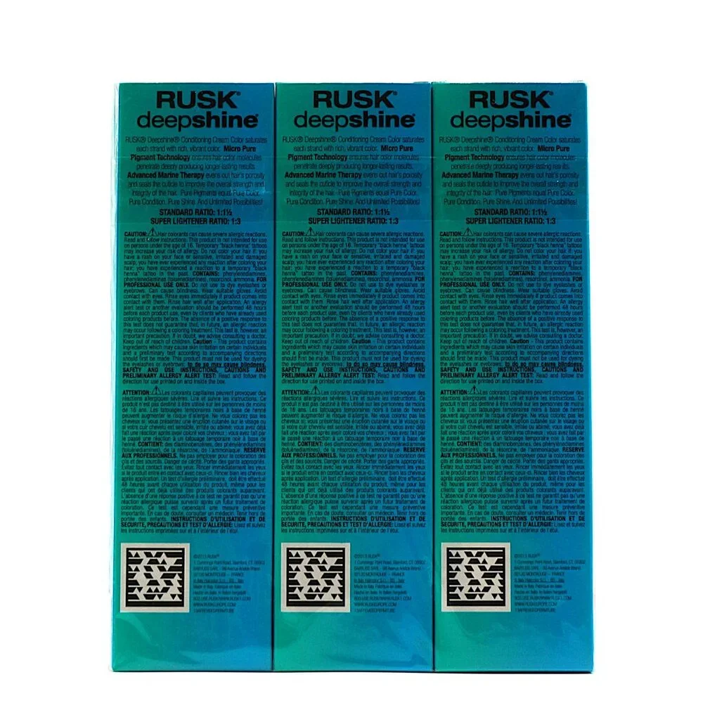 3 Pack RUSK Deepshine Pure Pigments Haircolor Y Yellow‎ 3.4 oz